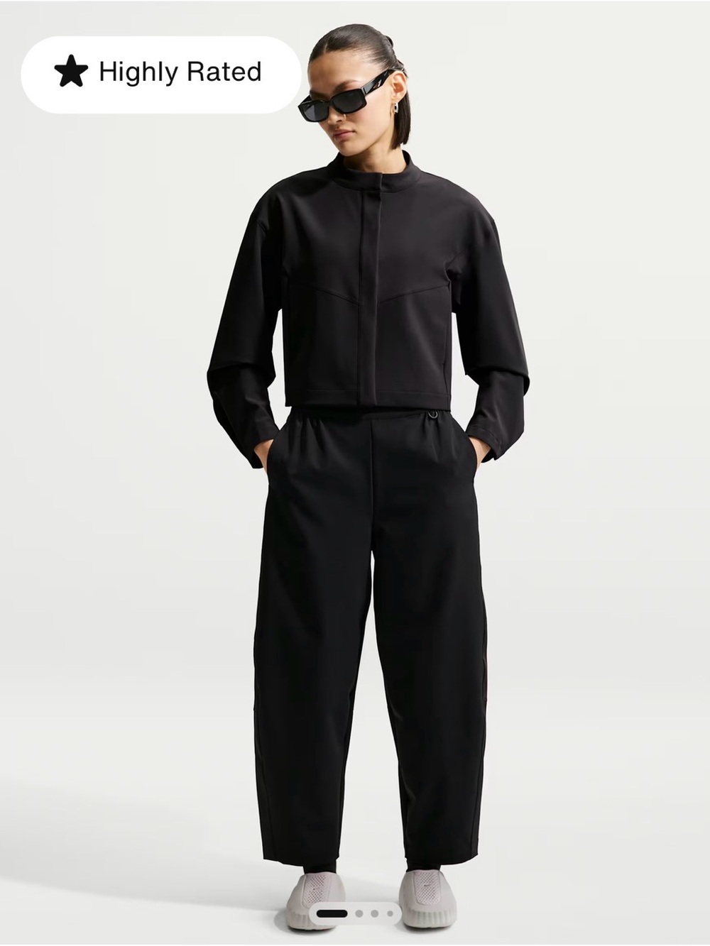 Nike 24.7 Black PerfectStretch Dri-FIT High-Waisted Loose Barrel-Leg Pants | XL